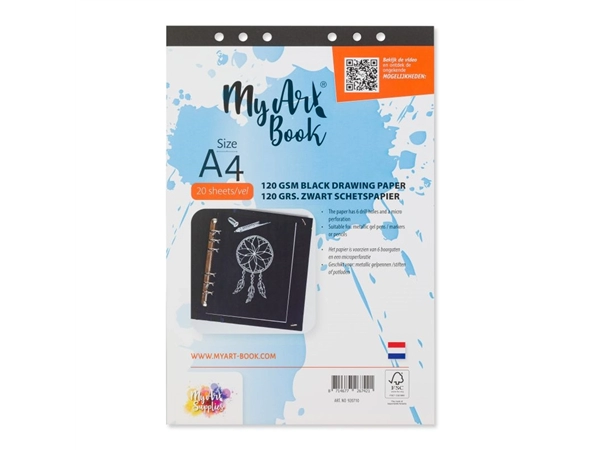 Een MyArt®Book schetspapier 120 grams zwart A4 koop je bij Terpen Tijn